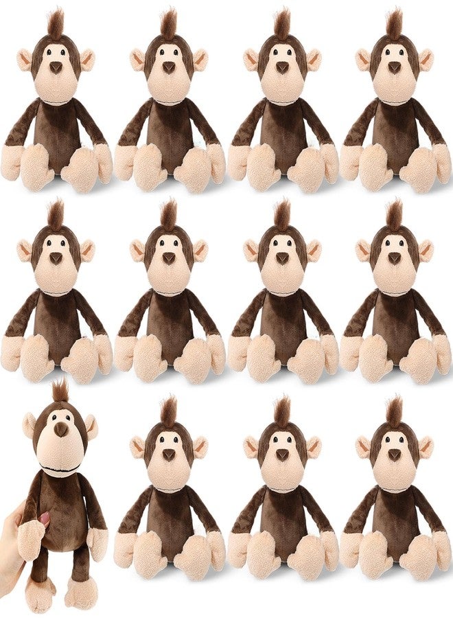 Blueweenly 12 Pcs Monkey Stuffed Animals for Kids 9.8 Inch Plush Monkey Jungle Themed Animals Toys Christmas Plushies Forest Gifts for Boy Girl Forest Adventures Birthday Party Favors Classroom Reward - Image 1